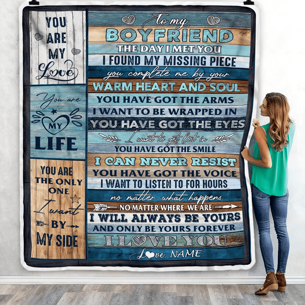 Personalized To My Boyfriend Blanket From Girlfriend I Love You Blessing Sweet Birthday Anniversary Valentine's Day Christmas Customized Fleece Blanket