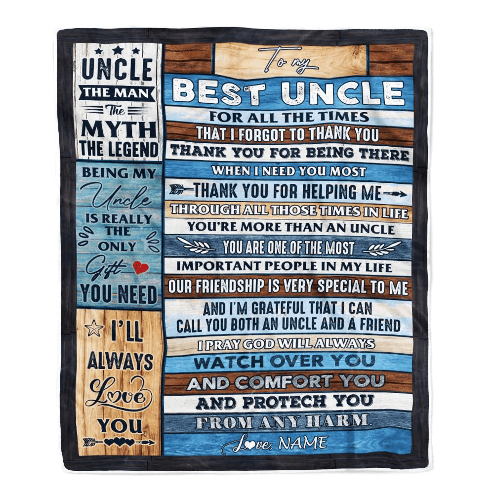 Personalized To My Uncle Blanket Best Uncle Gifts from Niece and Nephew New Uncle Funcle Best Uncle Ever Birthday Christmas Customized Bed Fleece Throw Blanket