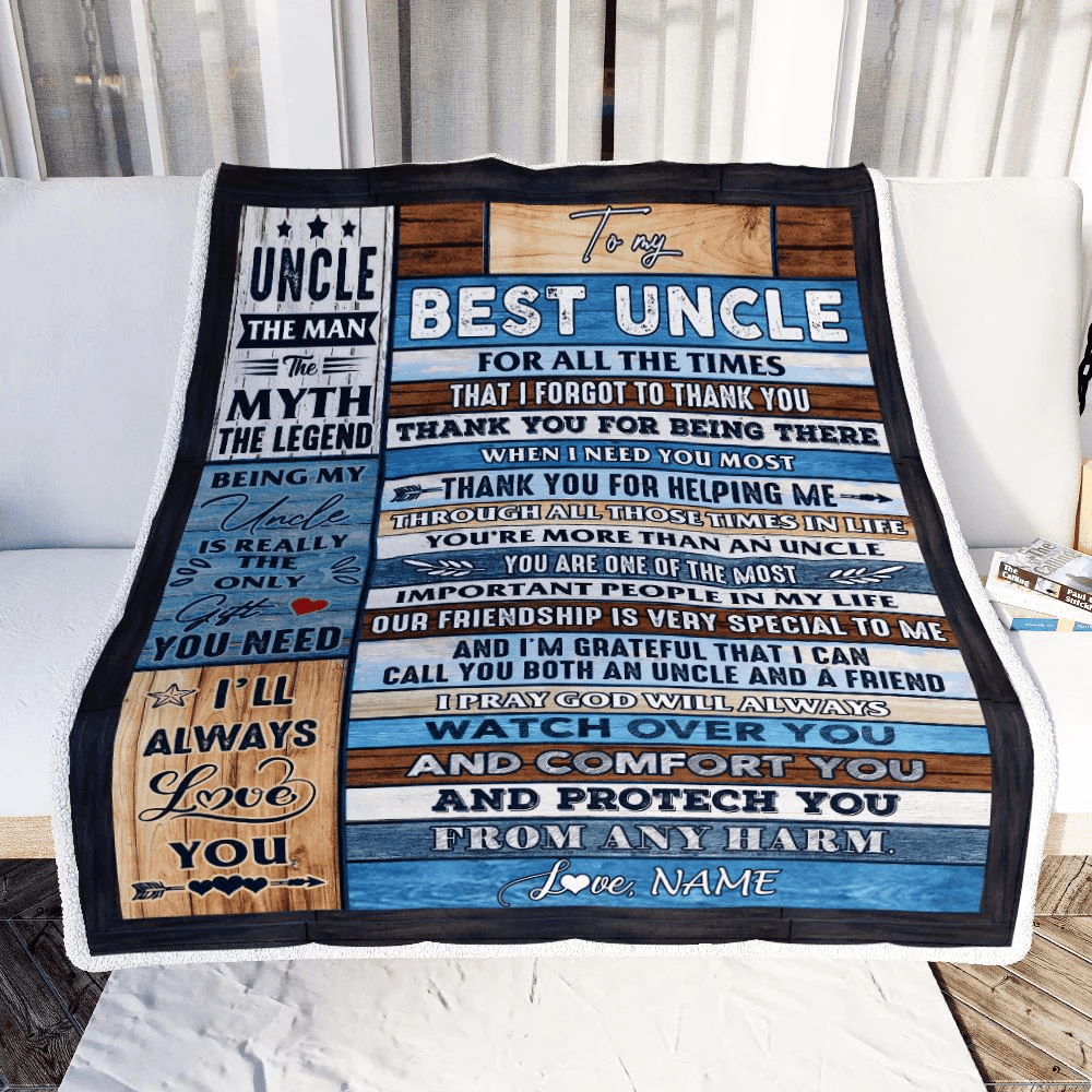 Personalized To My Uncle Blanket Best Uncle Gifts from Niece and Nephew New Uncle Funcle Best Uncle Ever Birthday Christmas Customized Bed Fleece Throw Blanket