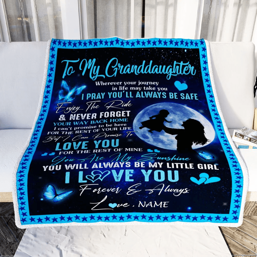 Personalized To My Granddaughter Blanket From Grandma Nana Wherever Your Journey My Little Girl Granddaughter Birthday Christmas Customized Fleece Blanket