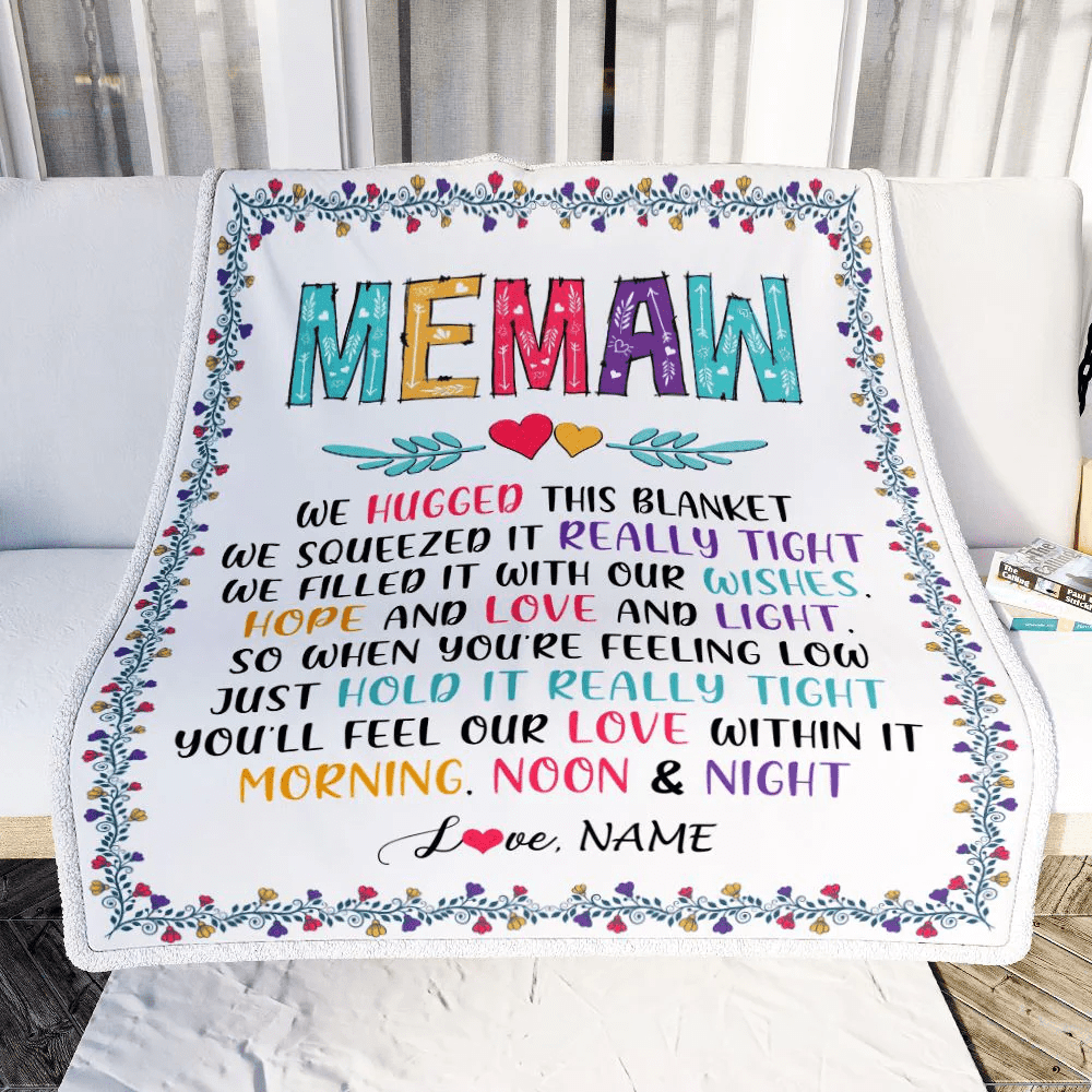 Personalized Memaw Blanket From Grandkids We Hugged This Blanket Memaw Birthday Mothers Day Christmas Customized Fleece Blanket