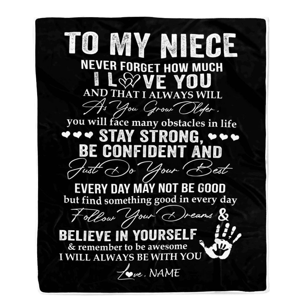 Personalized To My Niece I Love You Forever From Aunt Auntie Uncle Niece Birthday Christmas Thanksgiving Graduation Customized Fleece Blanket