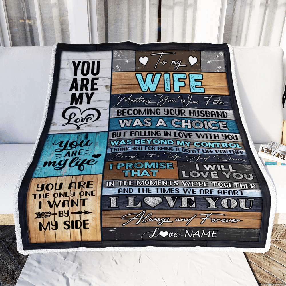 Personalized To My Wife Blanket From Husband You Are My Love Wedding For Wife Birthday For Her Women Christmas Thanksgiving Customized Fleece Blanket