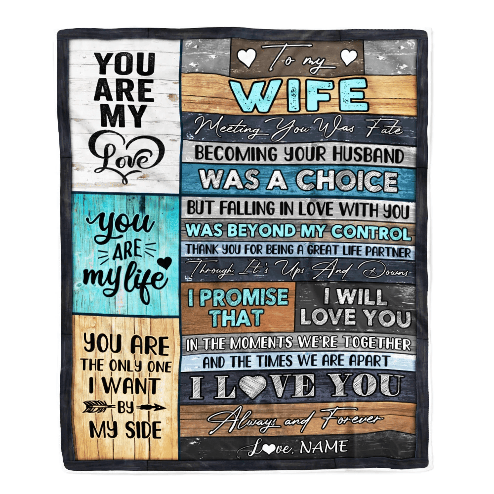 Personalized To My Wife Blanket From Husband You Are My Love Wedding For Wife Birthday For Her Women Christmas Thanksgiving Customized Fleece Blanket
