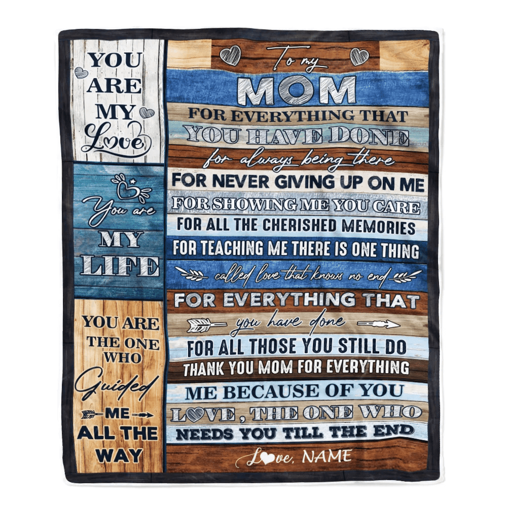 Personalized To My Mom Blanket From Daughter Son Child You Are My Life Travel For Mom Mother's Day Birthday Thanksgiving Christmas Customized Fleece Blanket