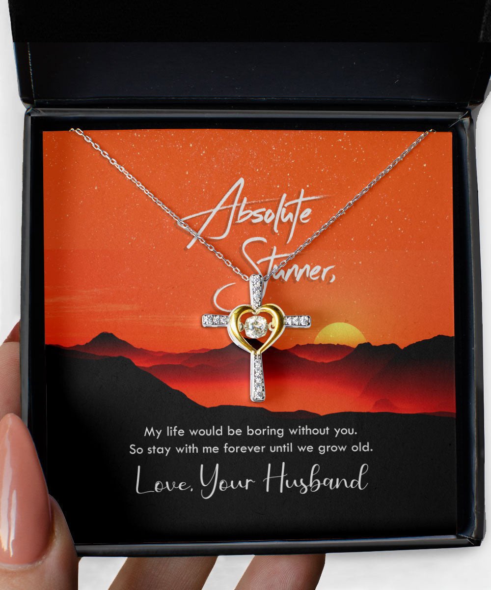 To Absolute Stunner Stay With Me Until We Grow Old Cross Dancing Necklace