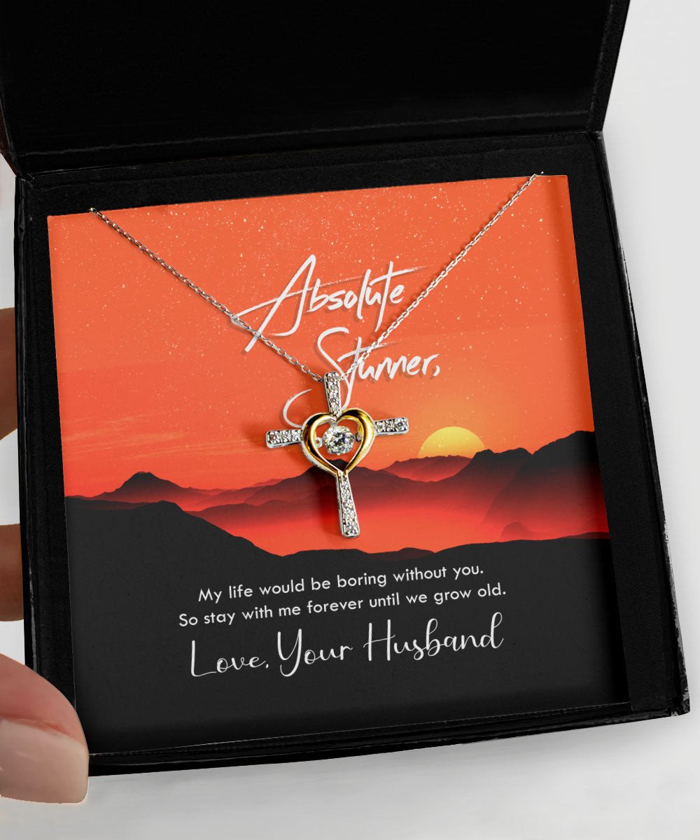 To Absolute Stunner Stay With Me Until We Grow Old Cross Dancing Necklace