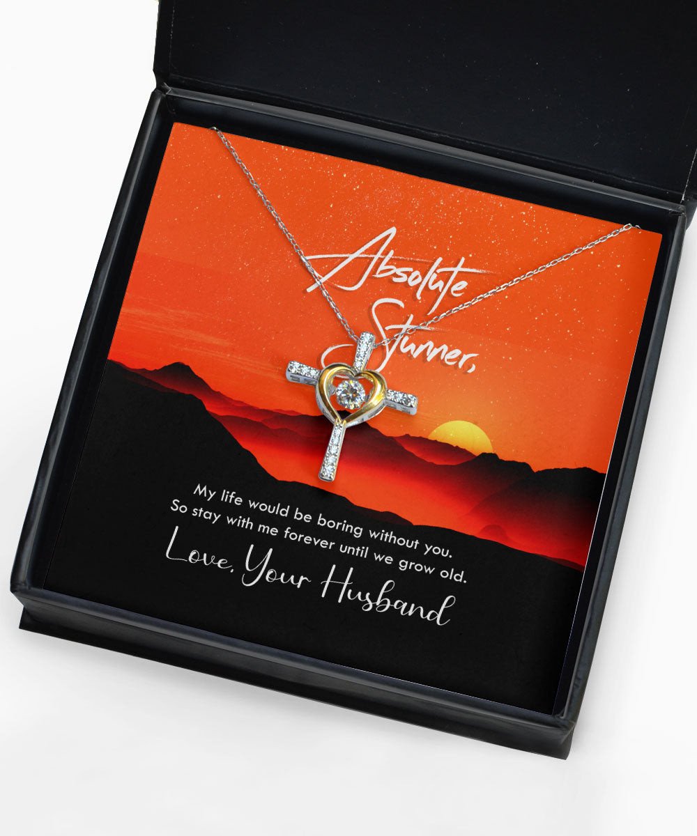 To Absolute Stunner Stay With Me Until We Grow Old Cross Dancing Necklace