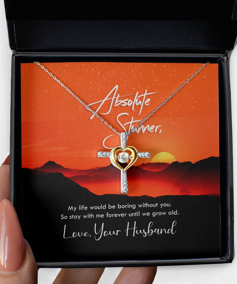 To Absolute Stunner Stay With Me Until We Grow Old Cross Dancing Necklace