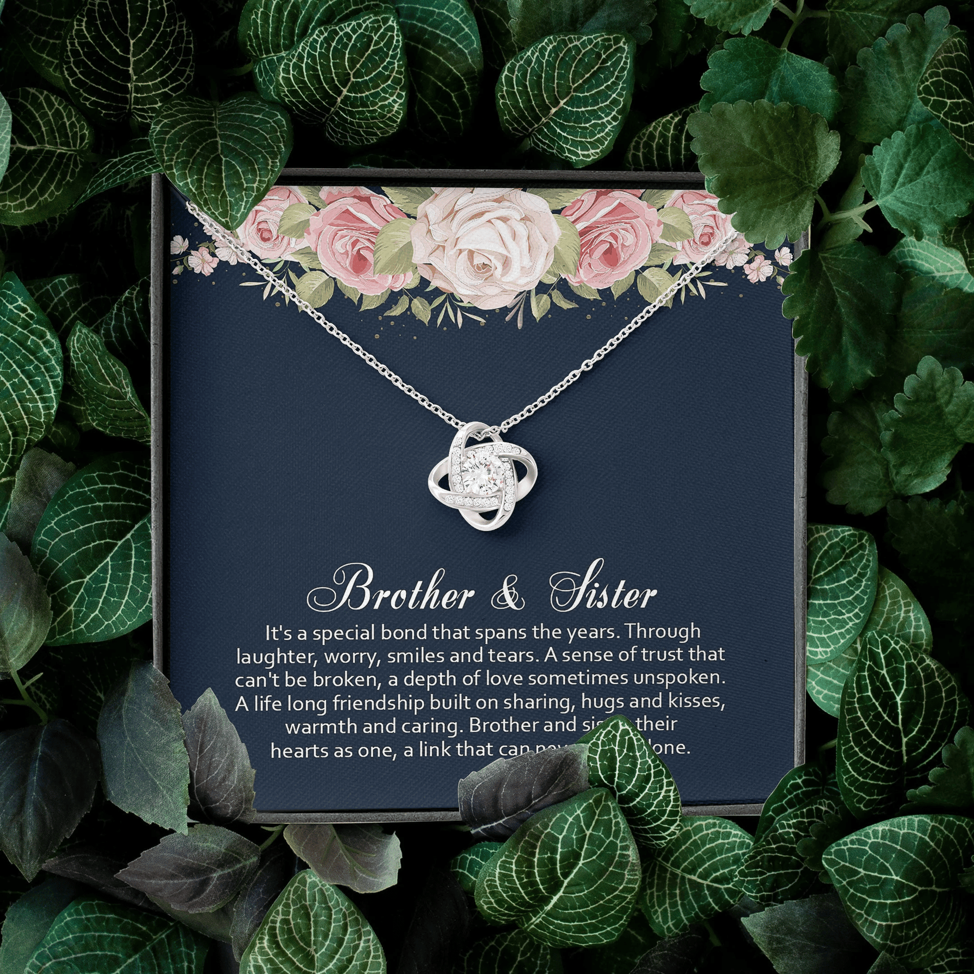 Brother Gift For Sister It's A Special Bond Love Knot Necklace