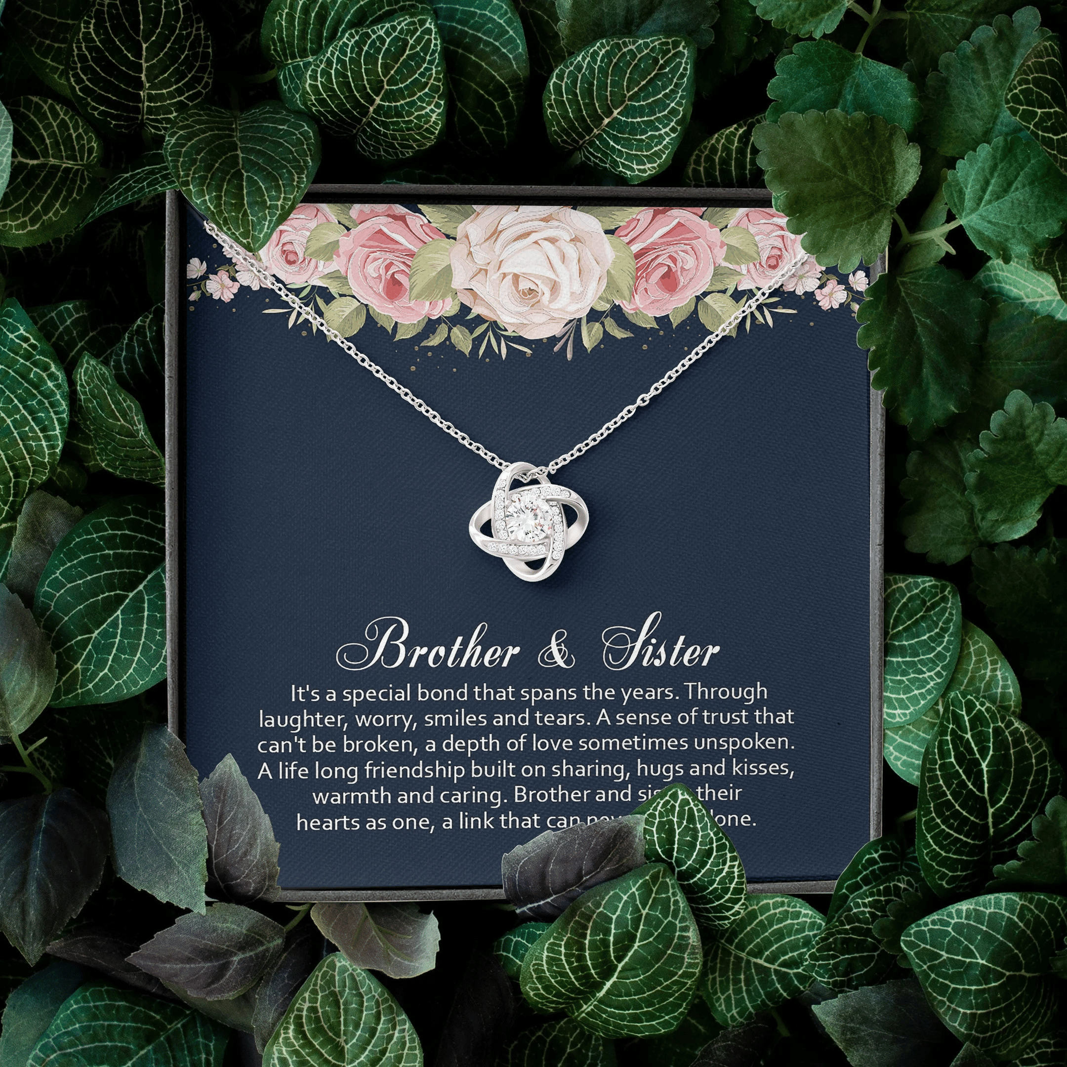 Brother Gift For Sister It's A Special Bond Love Knot Necklace