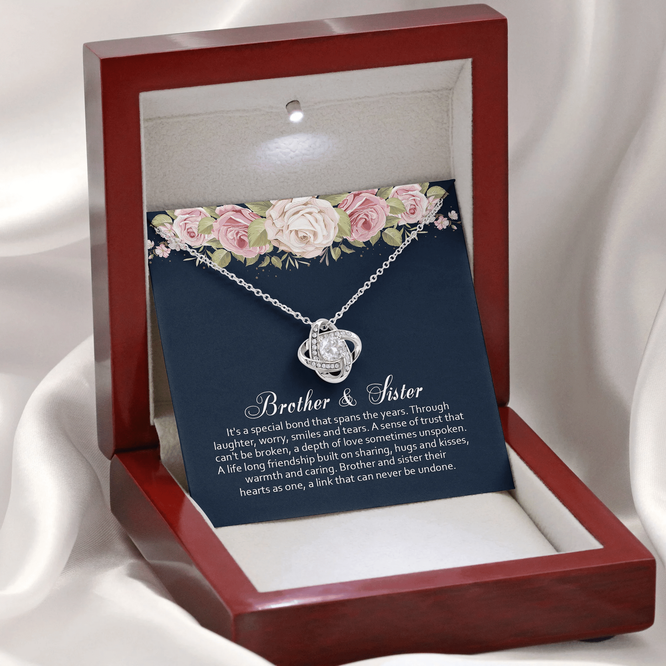 Brother Gift For Sister It's A Special Bond Love Knot Necklace