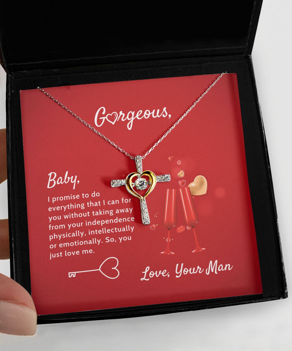 To Gorgeous I Promise To Do Everything I Can Cross Dancing Necklace