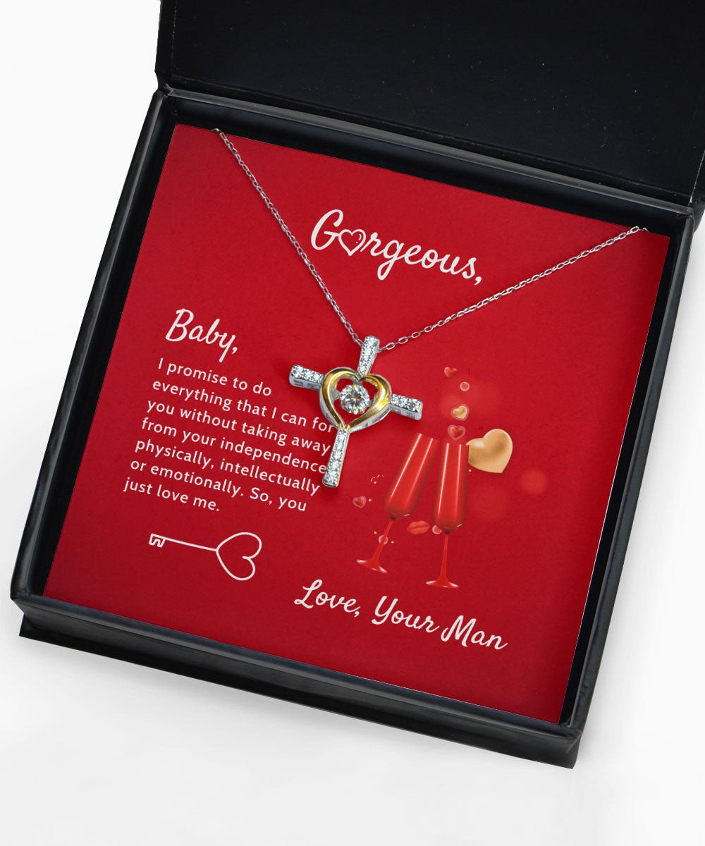 To Gorgeous I Promise To Do Everything I Can Cross Dancing Necklace