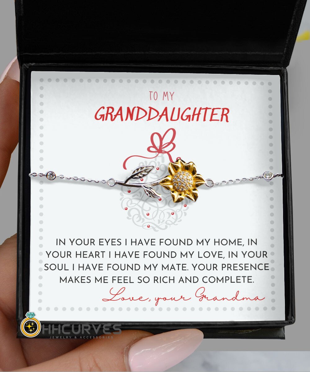 Granddaughter Necklace From Grandma In Your Eyes I Have Found My Home Sunflower Bracelet