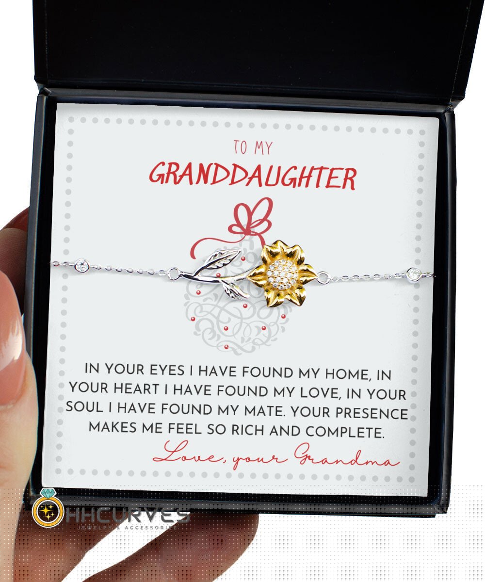 Granddaughter Necklace From Grandma In Your Eyes I Have Found My Home Sunflower Bracelet