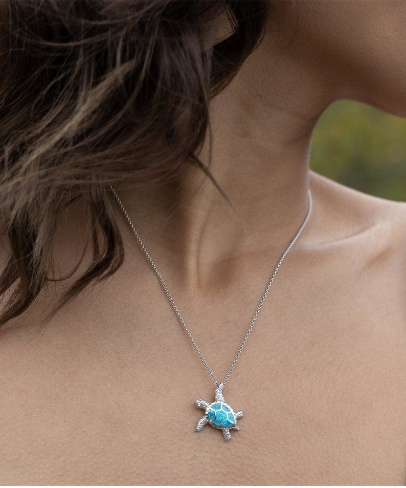 Filled With Endless Time To Do What You Like Opal Turtle Necklace Gift For Her Happy Retirement Toptrendygear