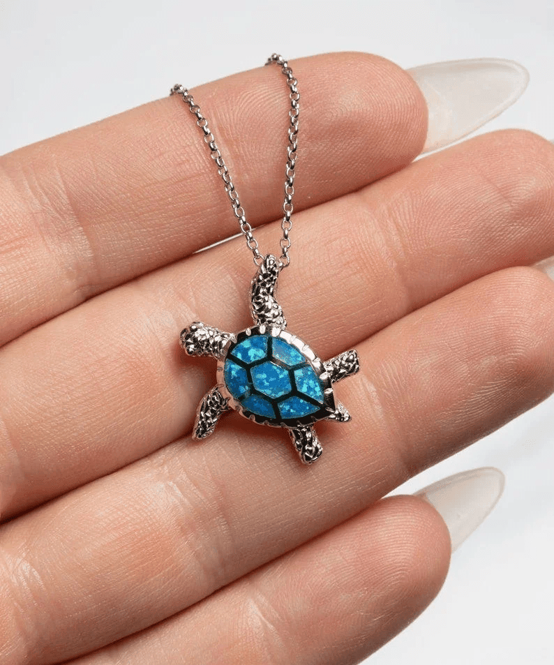 Filled With Endless Time To Do What You Like Opal Turtle Necklace Gift For Her Happy Retirement Toptrendygear