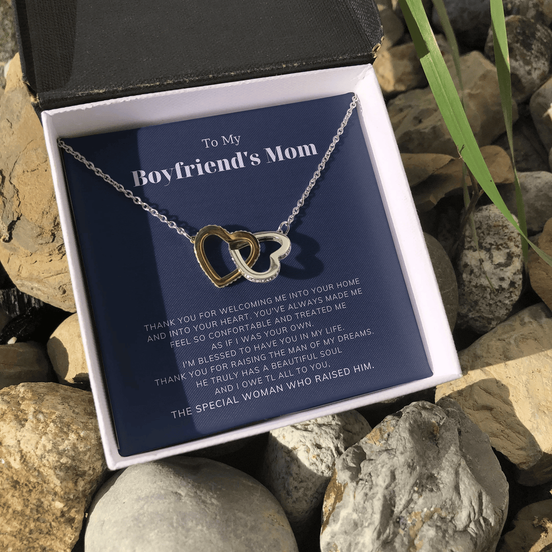 The Special Women Whose Raised Him Interlocking Heart Necklace Gift For Mom Toptrendygear