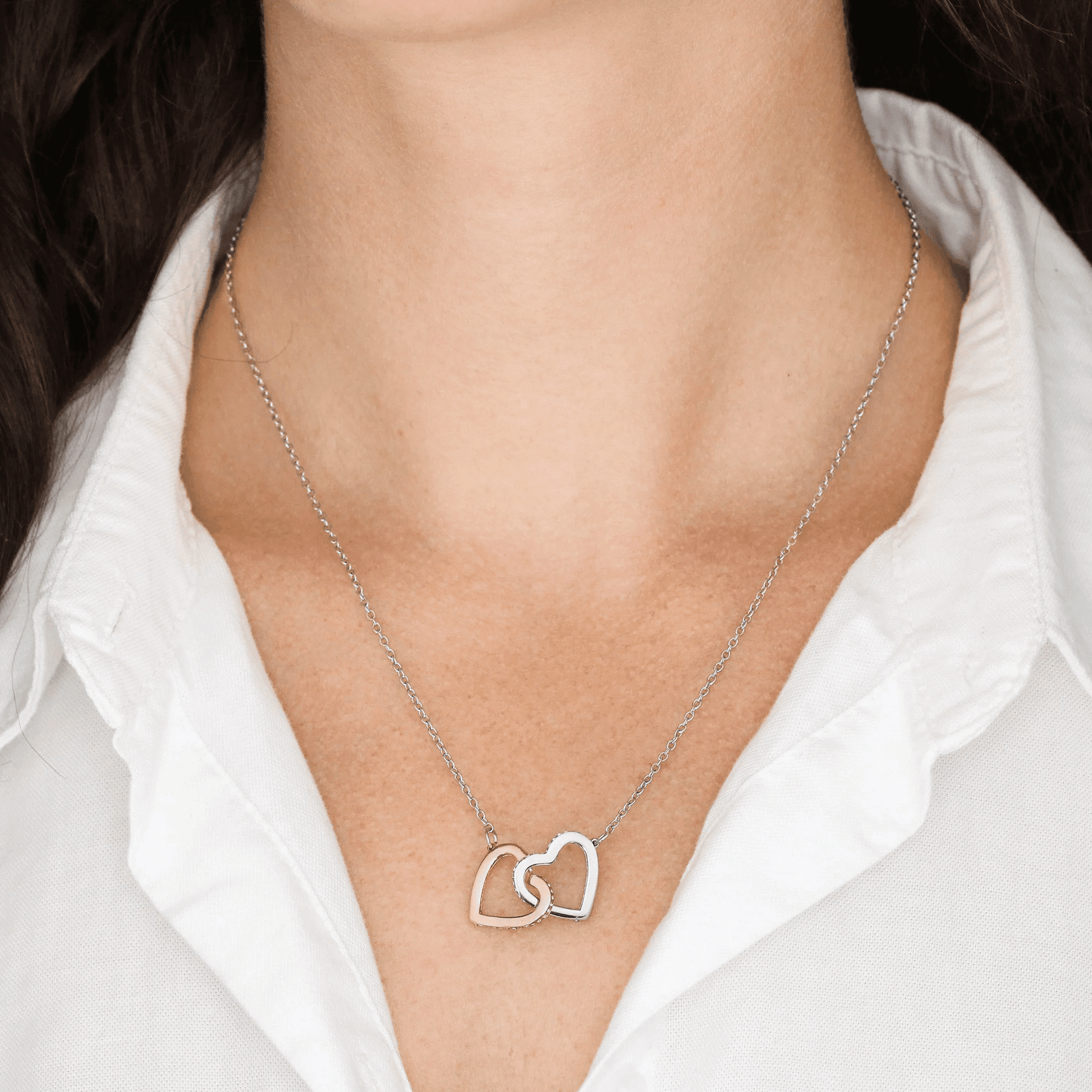 The Special Women Whose Raised Him Interlocking Heart Necklace Gift For Mom Toptrendygear