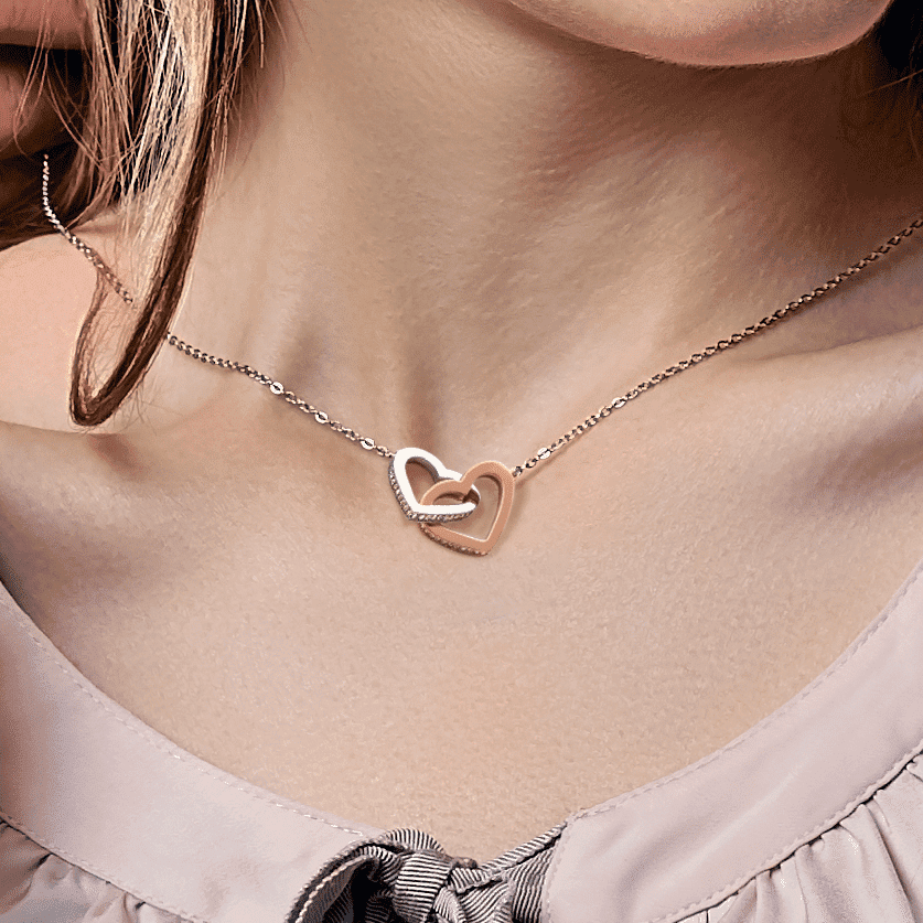 The Special Women Whose Raised Him Interlocking Heart Necklace Gift For Mom Toptrendygear