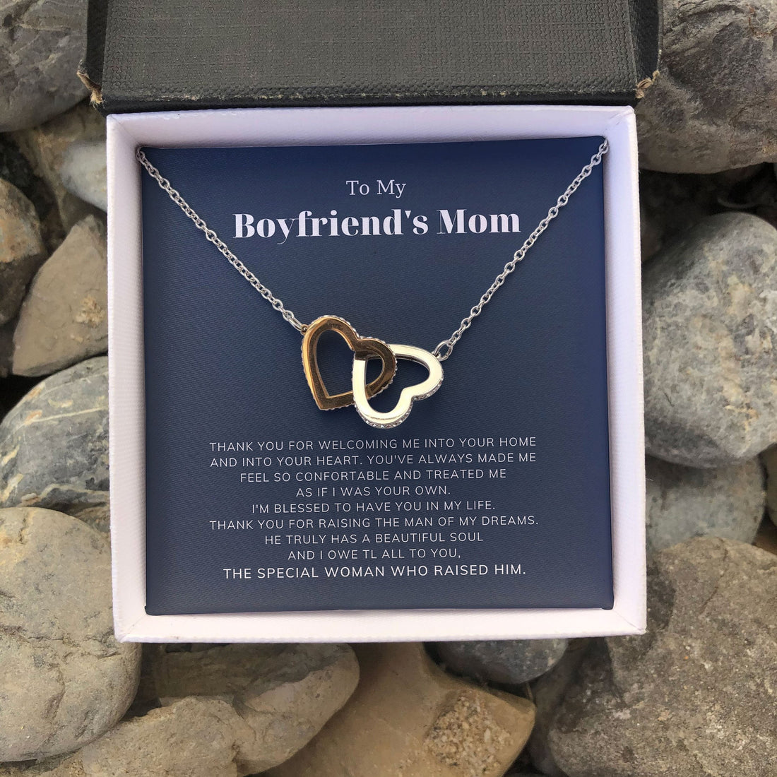 The Special Women Whose Raised Him Interlocking Heart Necklace Gift For Mom Toptrendygear