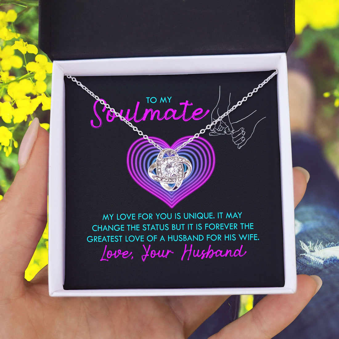 To My Soulmate My Love For You Is Unique Love Knot Necklace