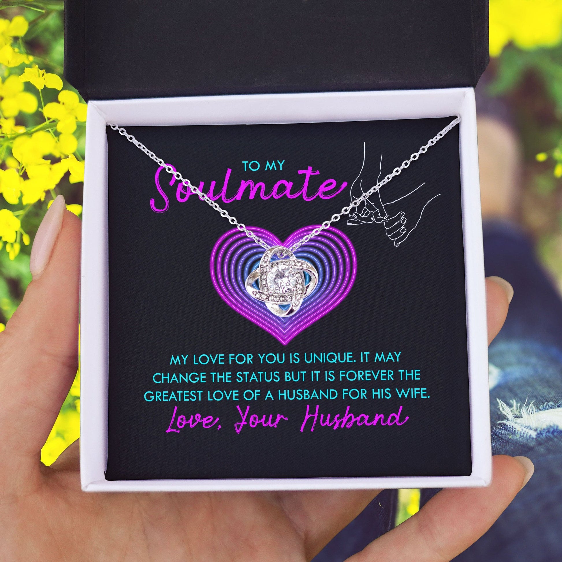 To My Soulmate My Love For You Is Unique Love Knot Necklace