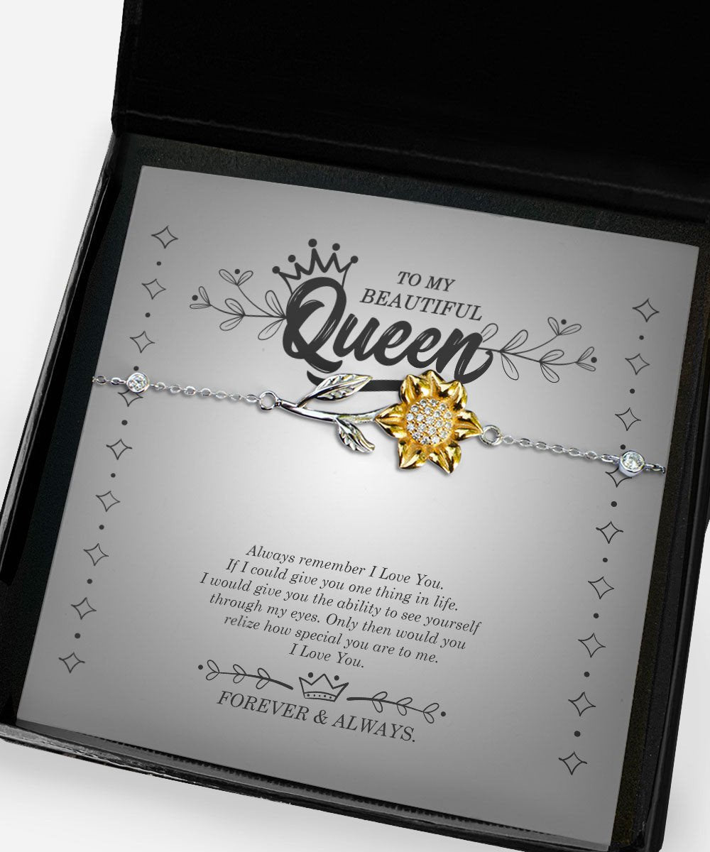 To My Beautiful Queen Always Remember I Love You Sunflower Bracelet