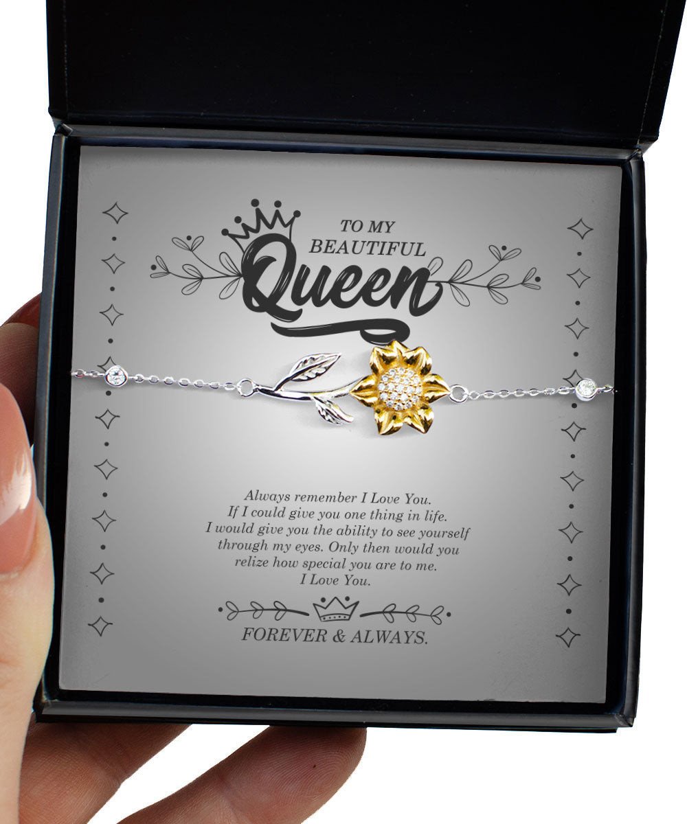 To My Beautiful Queen Always Remember I Love You Sunflower Bracelet