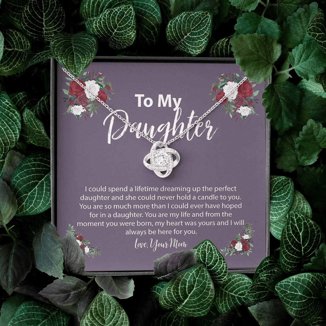 To My Daughter The Perfect Daughter Love Knot Necklace