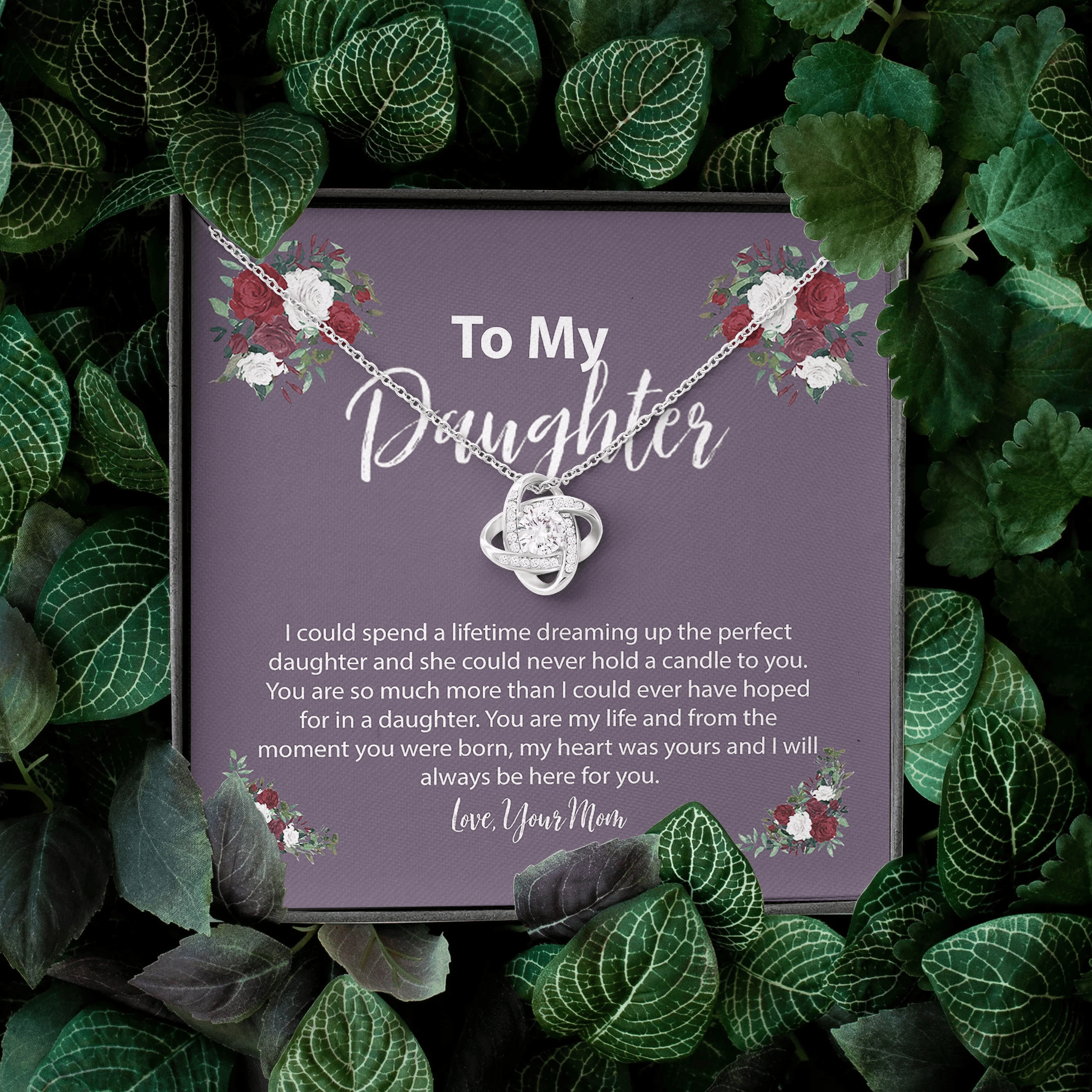 To My Daughter The Perfect Daughter Love Knot Necklace