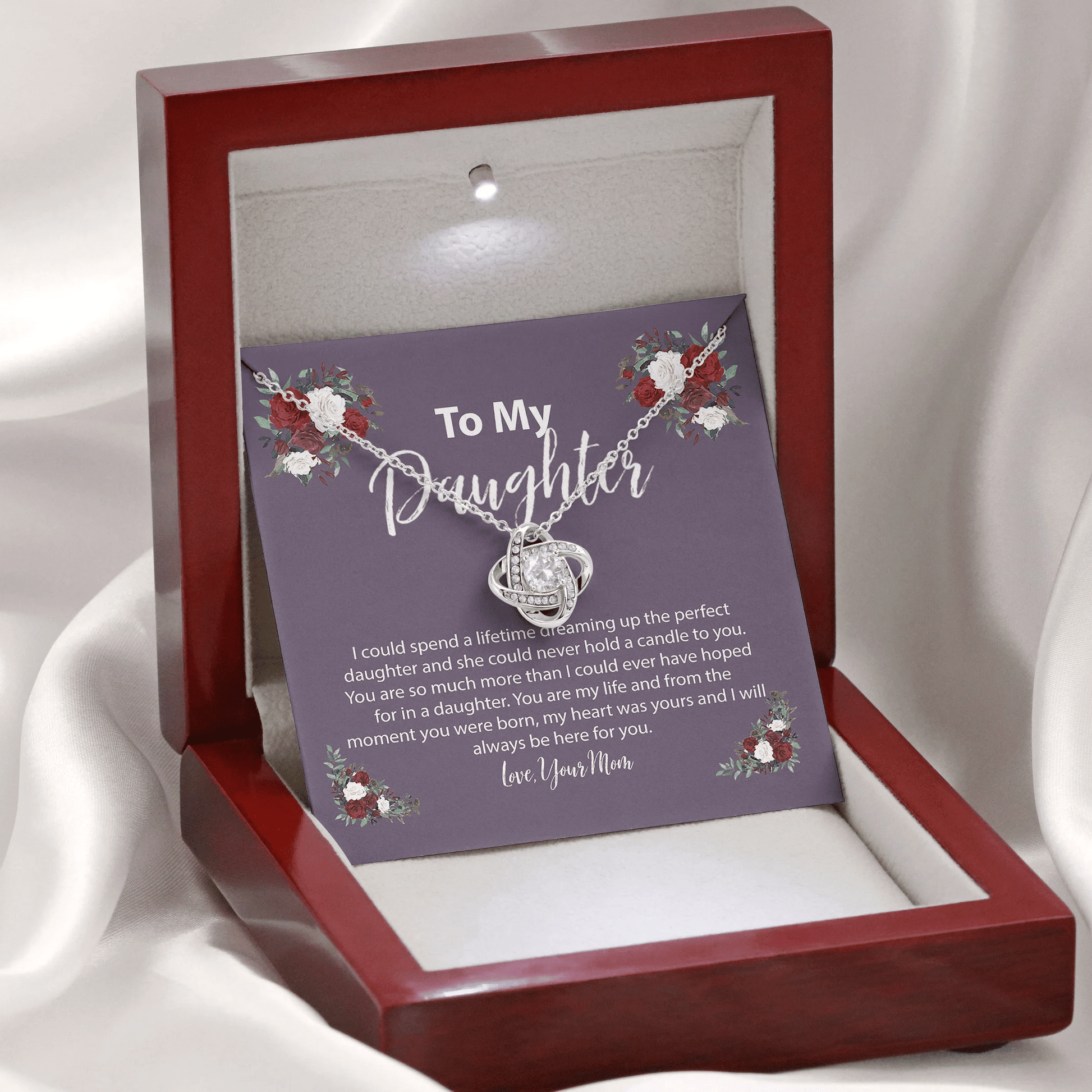 To My Daughter The Perfect Daughter Love Knot Necklace