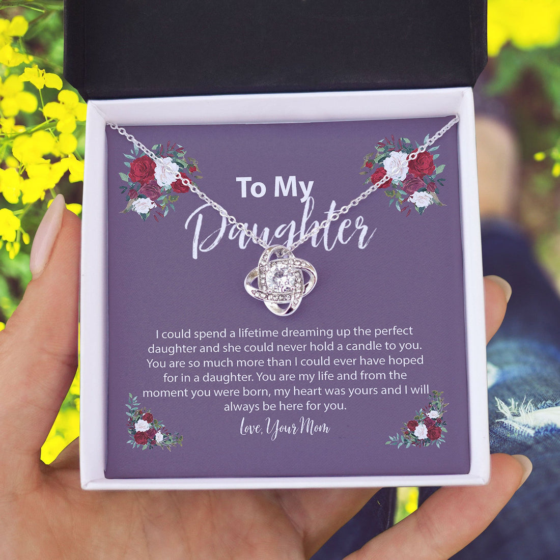 To My Daughter The Perfect Daughter Love Knot Necklace