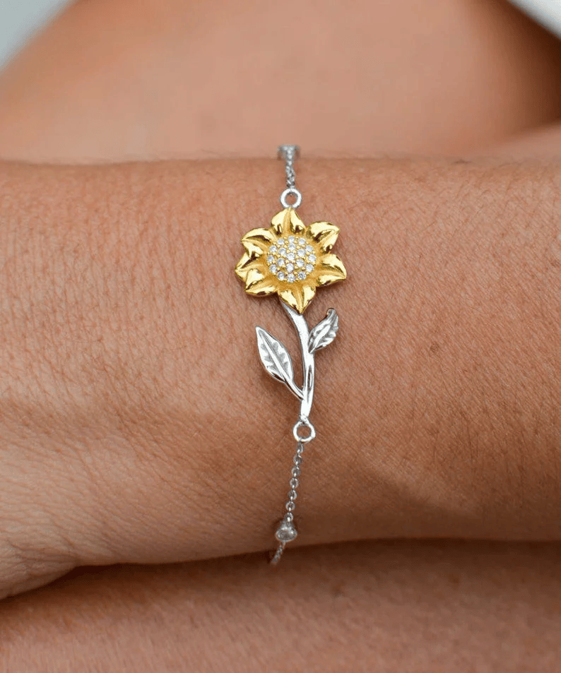 No Matter What Age I Will Always Need You Custom Name Sunflower Bracelet Gift For Mom From Son Toptrendygear