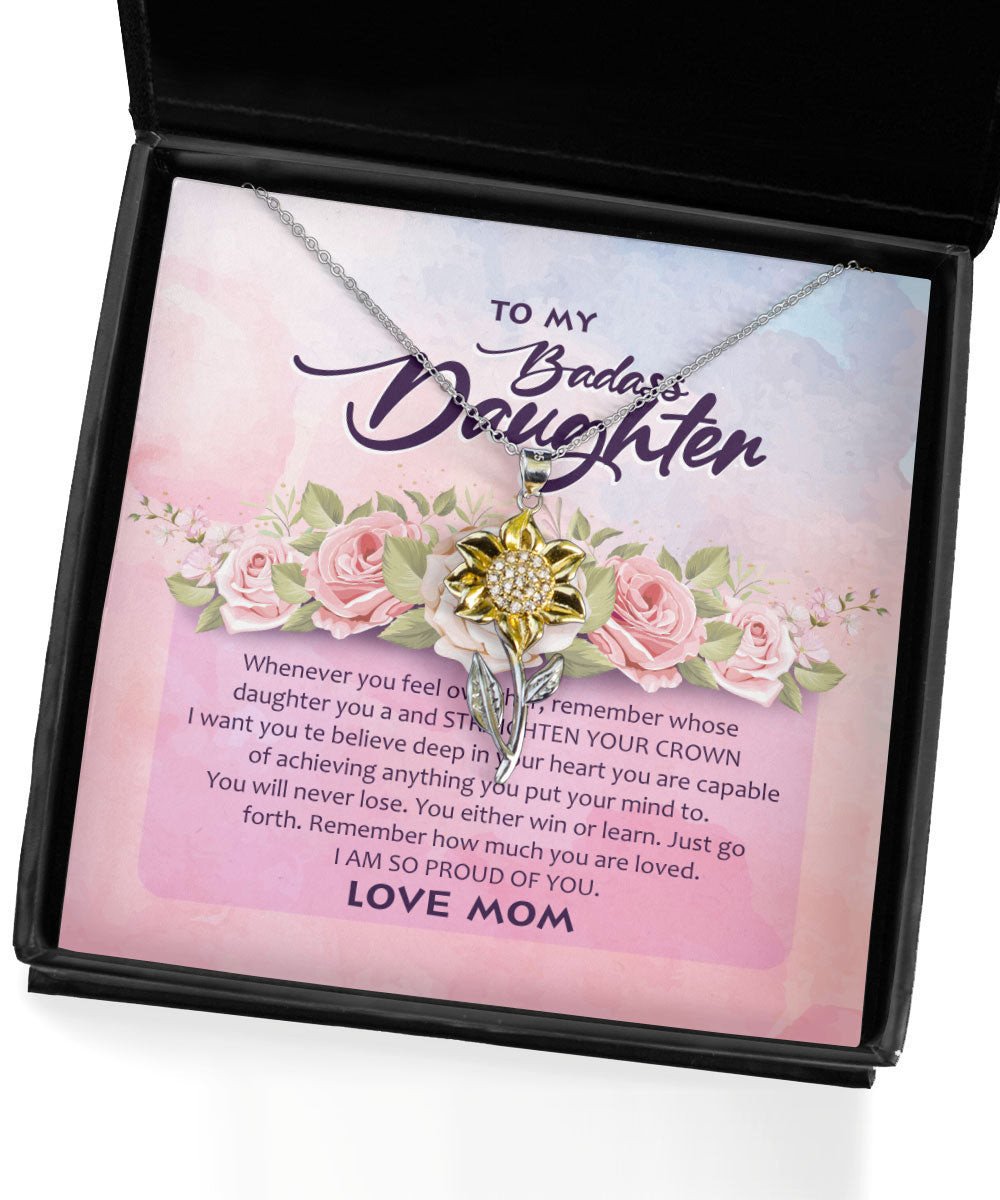 I Am So Proud Of You Mom To Daughter 2 Sunflower Pendant Necklace