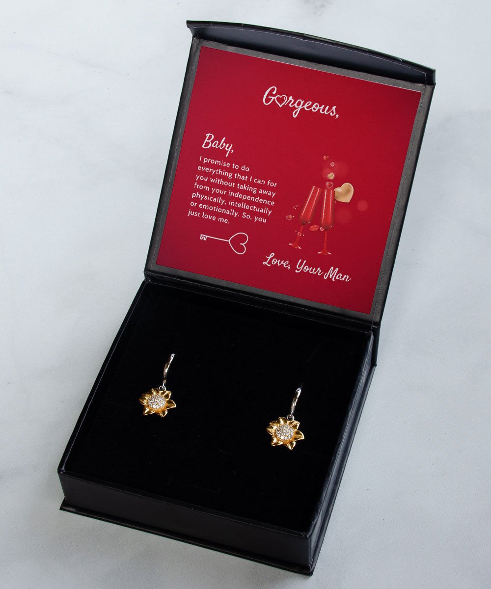 To Gorgeous I Promise To Do Everything I Can Sunflower Earrings