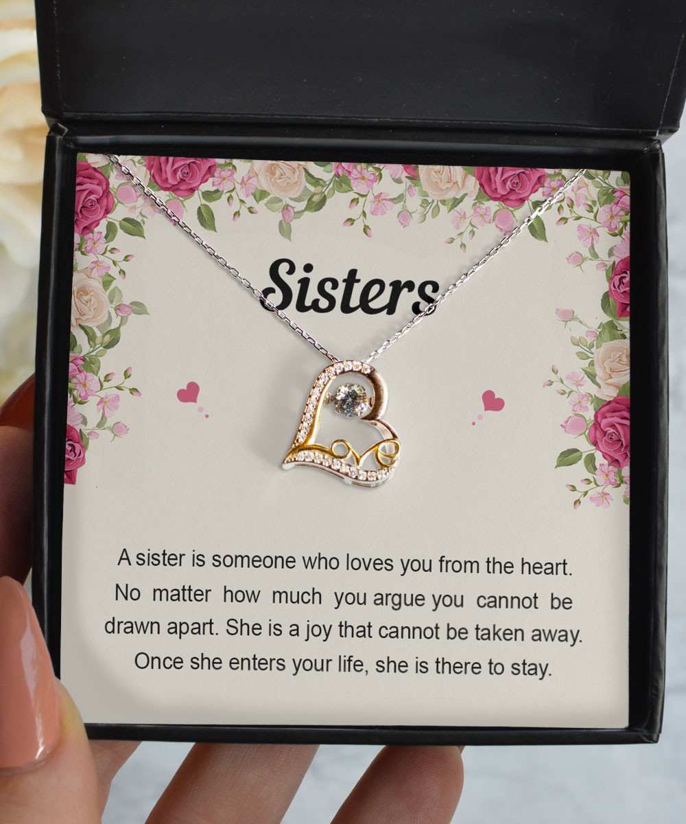 Sister Necklace Someone Who Loves You From The Heart Gifts To My Sister Love Dancing Necklace Toptrendygear