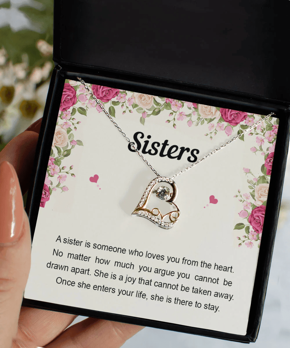 Sister Necklace Someone Who Loves You From The Heart Gifts To My Sister Love Dancing Necklace Toptrendygear