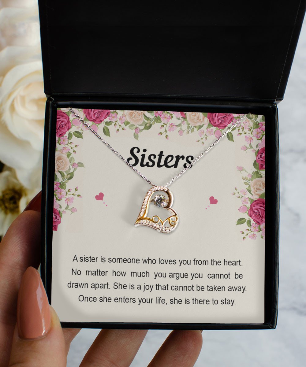 Sister Necklace Someone Who Loves You From The Heart Gifts To My Sister Love Dancing Necklace Toptrendygear