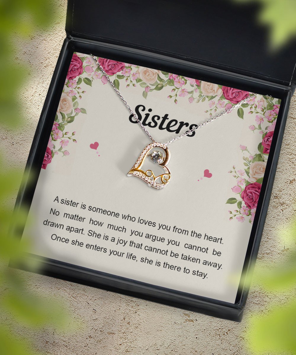 Sister Necklace Someone Who Loves You From The Heart Gifts To My Sister Love Dancing Necklace Toptrendygear