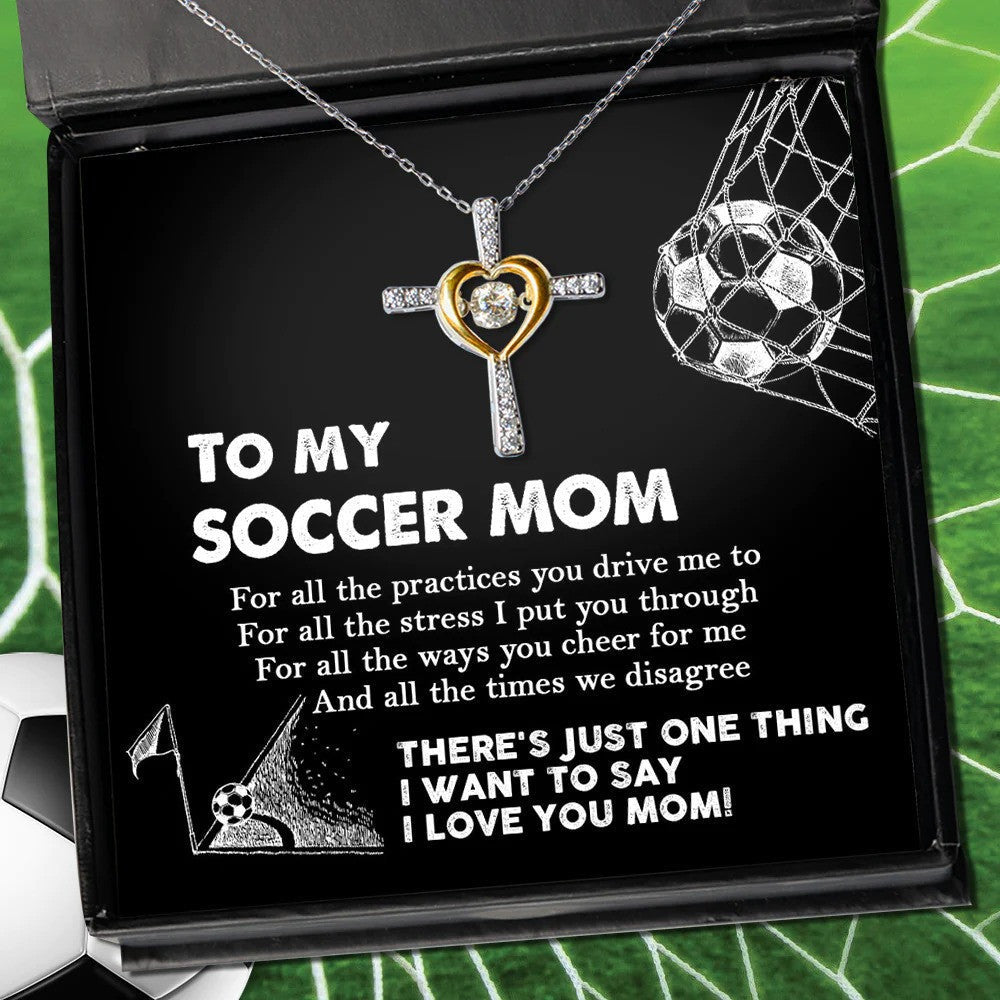 To My Soccer Mom Heart Cross Necklace I Love You Mom Necklace Mother's Day Gifts Jewelry