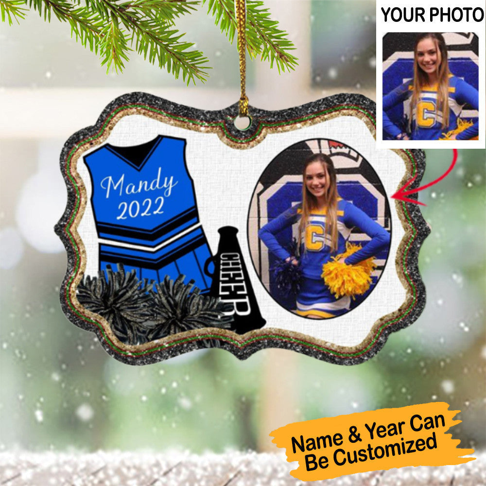 Personalized Image Cheer Ornament Personalized Cheerleader Ornaments Cheer Coach Gift