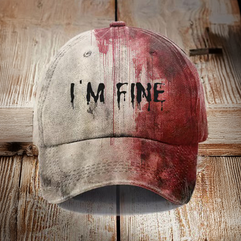Halloween Blood Bloody I'm Fine Hat Scary Hat Gifts For Halloween