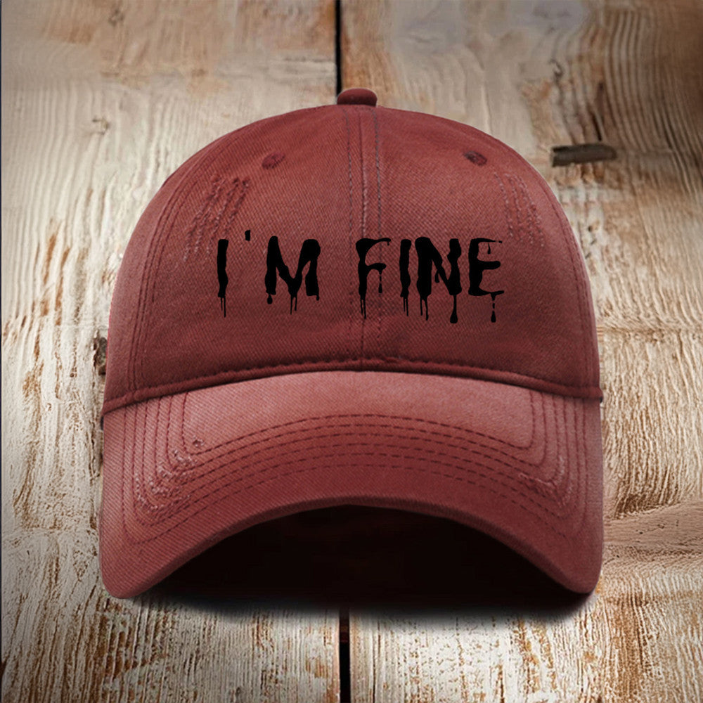 Halloween Bloody I'm Fine Hat Scary Horror Halloween Hat Gifts For Husband