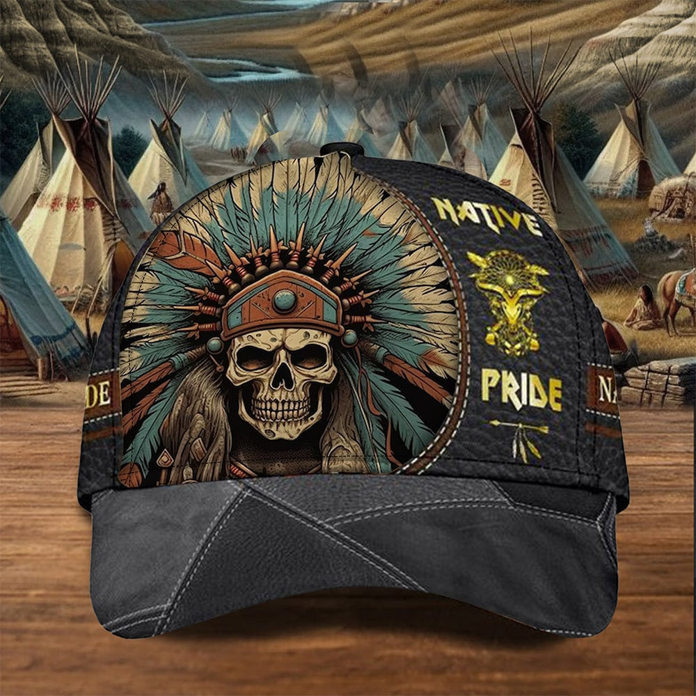 Native Pride Hat Headdress Skull Native Pride Baseball Cap Merchandise Unique Gifts