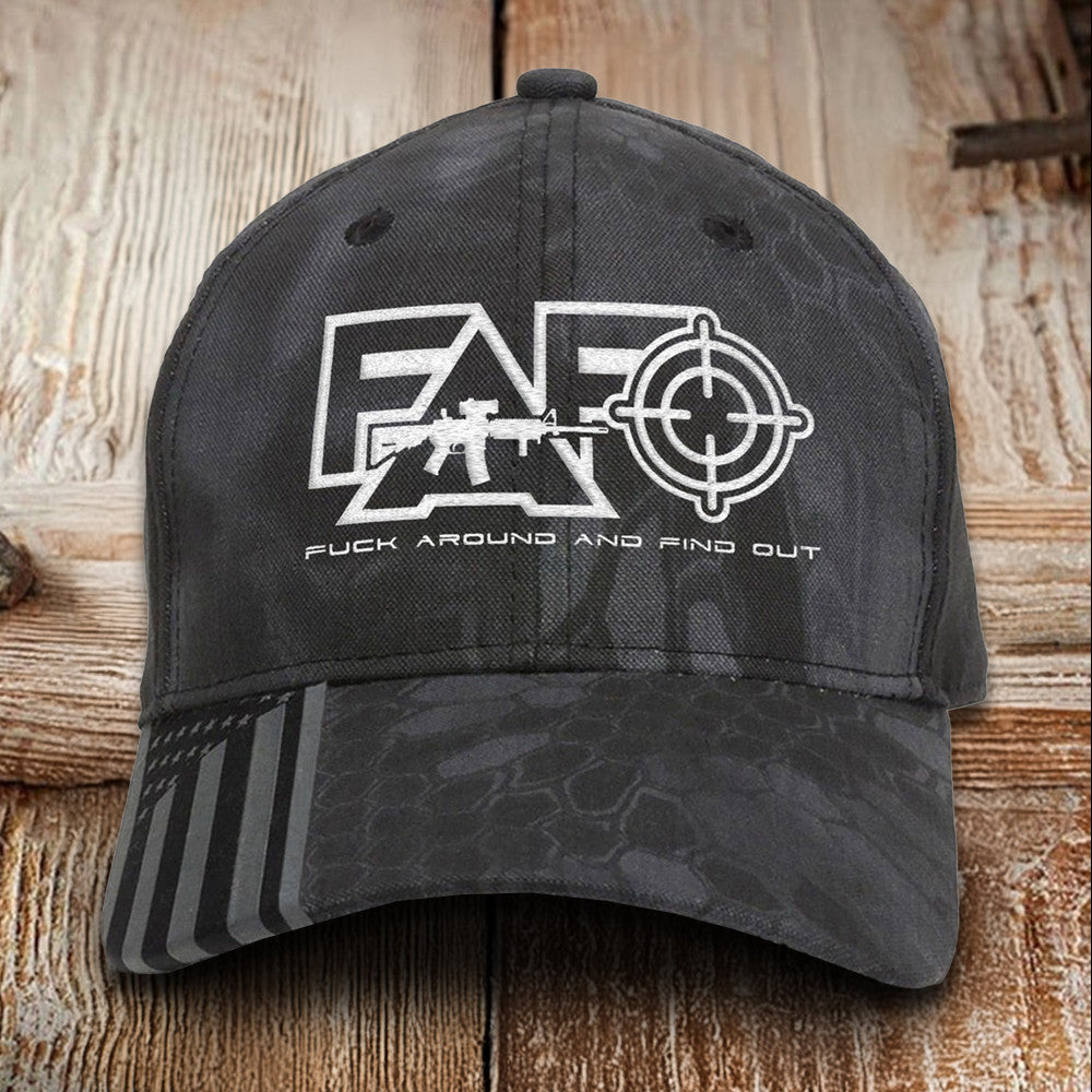 FAFO Fck Around And Find Out Embroidered Hat FAFO Hat Gifts For Gun Lovers