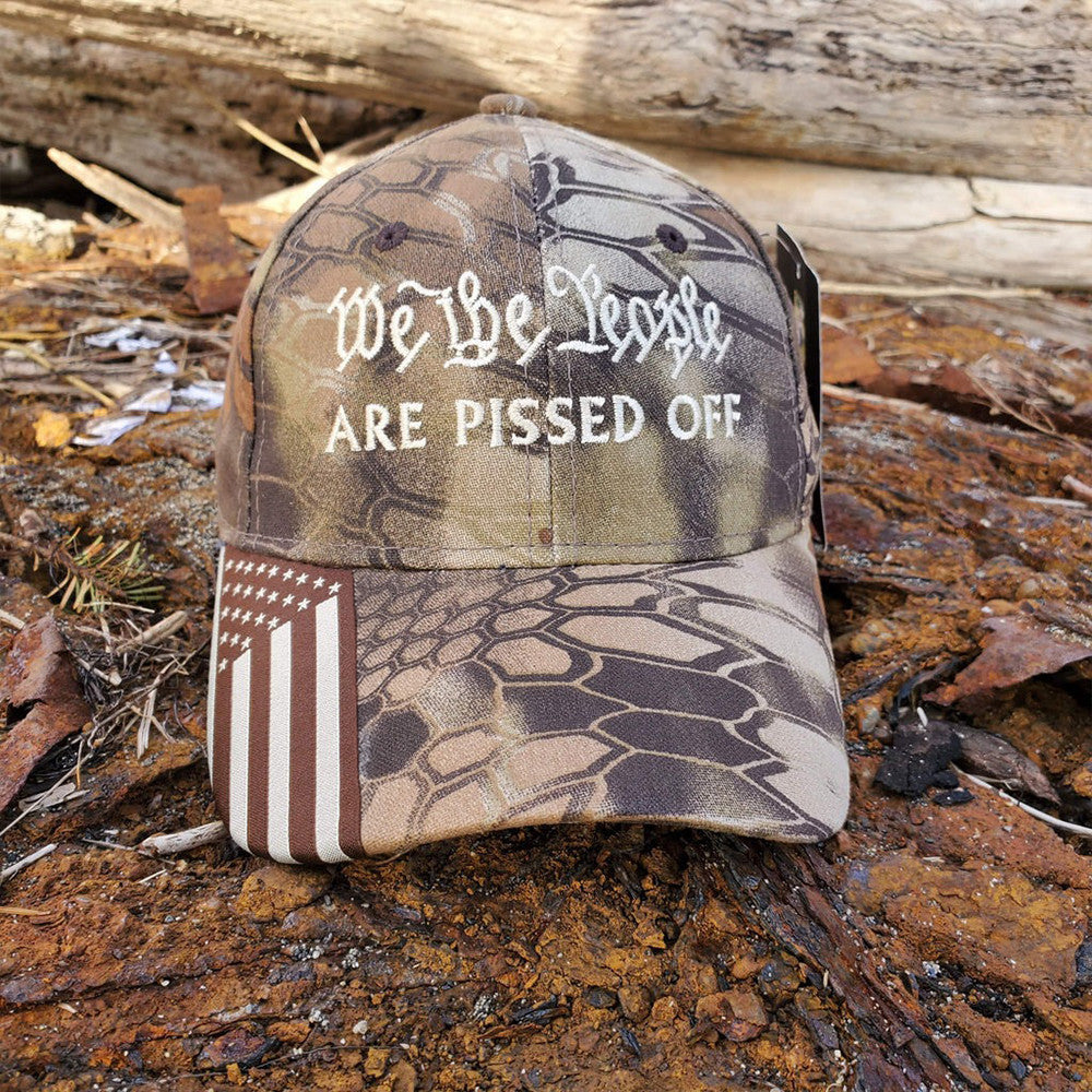 We The People Are Pissed Off Embroidered Camo Hat USA Patriotic Hat Gifts For Dad