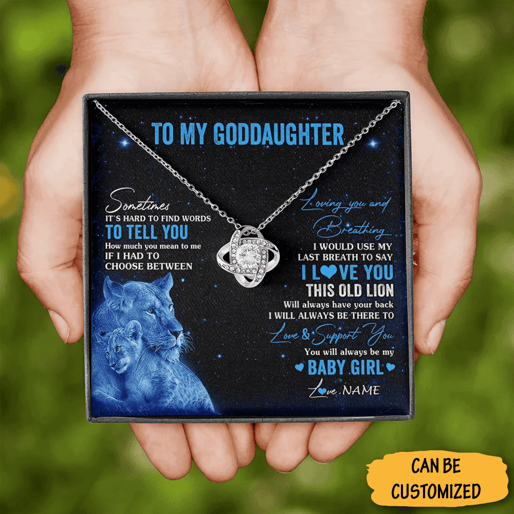 Custom To My Goddaughter Necklace Silver Love Knot Necklace Keepsake Ggoddaughter Gifts From Godparents