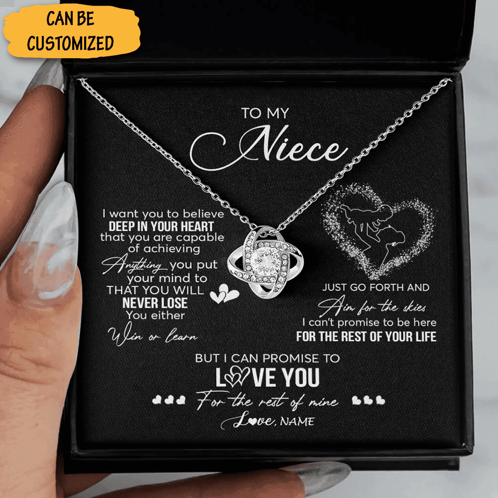 Personalized To My Niece Necklace Love Knot Necklace Ideas For Nieces For Christmas Xmas 2024